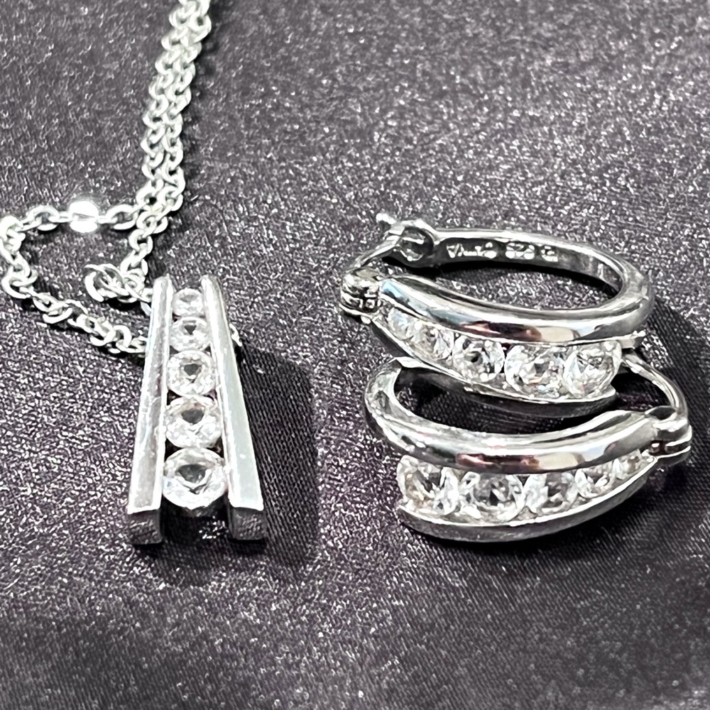 Silver and jewel set